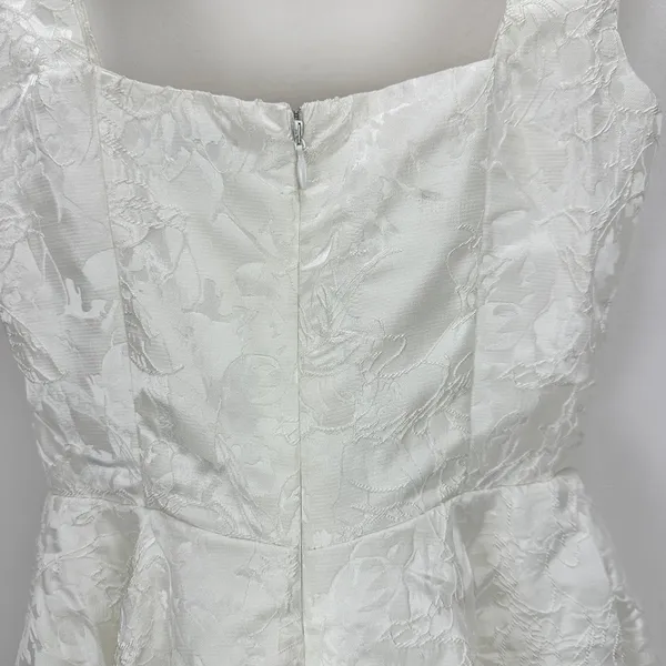 Lulus Radiant Flair Ivory Floral Jacquard Bustier Skort Romper Bridal XS NWT - Image 12