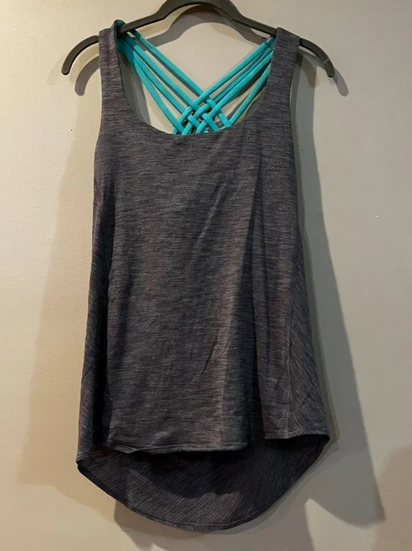 Lululemon Wild Tank Heathered Slate Bali Breeze - Image 2