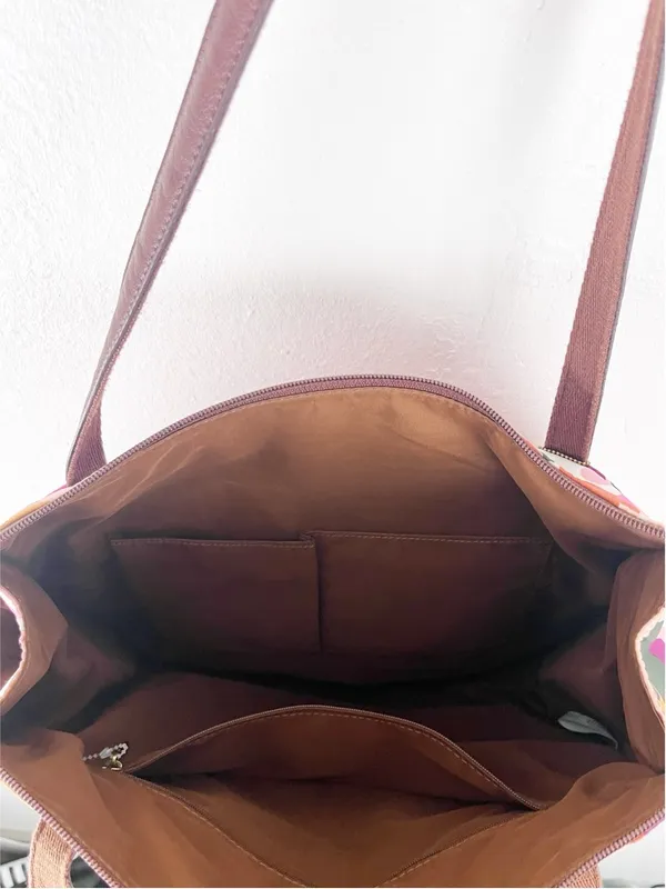 FOSSIL Jenna Floral Double Shoulder Straps Canvas Tote Bag - Image 8