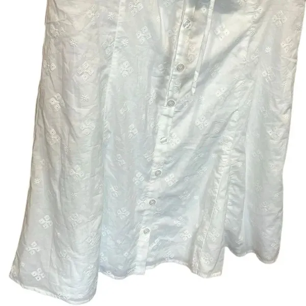 WAYF A-Line Embroidered Button White Dress XL NEW Bridal Shower #200 - Image 6