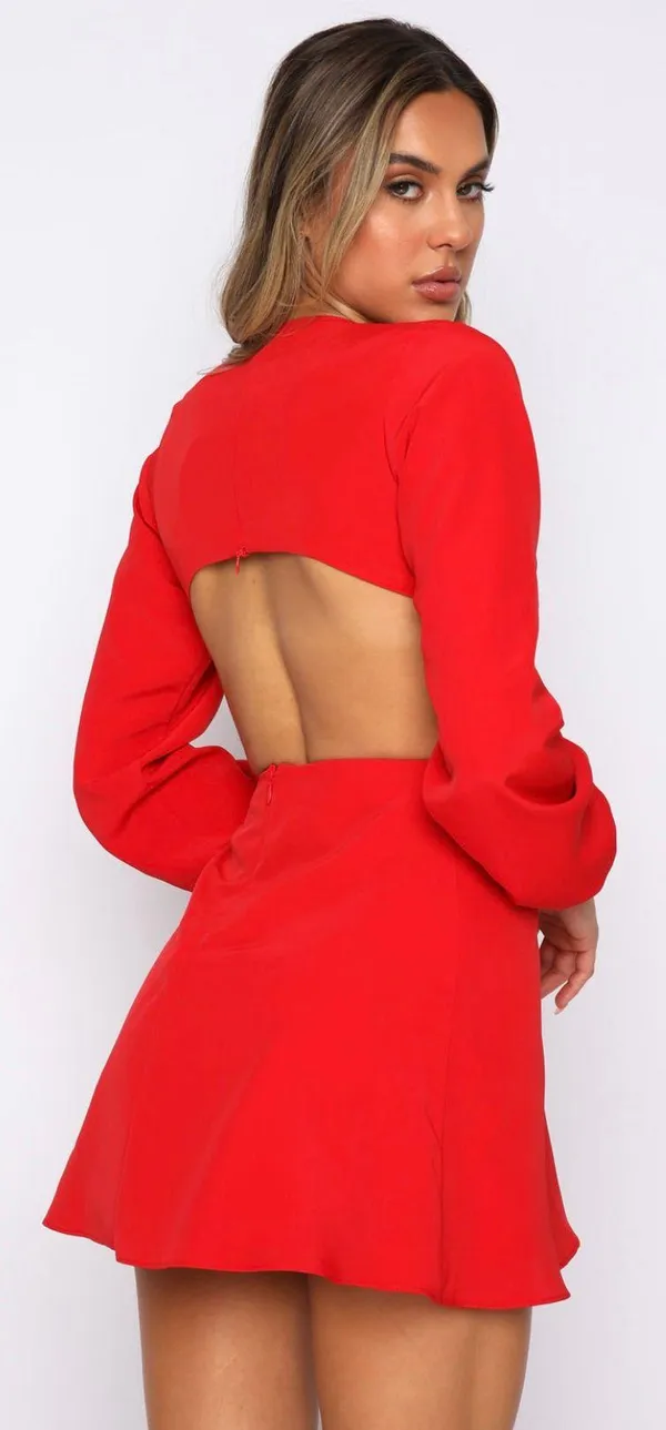 White Fox What You Feel Mini Dress Red - Image 2
