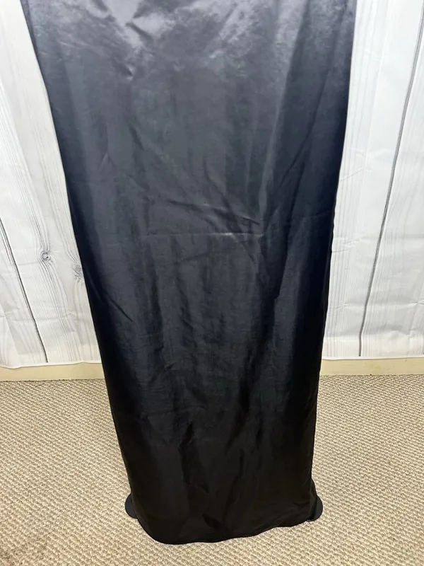 Vince Camuto Black Satin Slip Maxi Dress Sz L V-Neck Strappy Sleeveless - Image 9