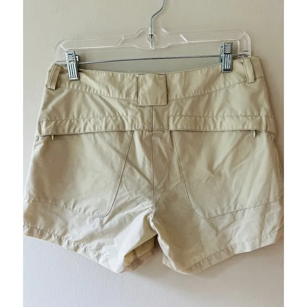 Eastern Mountain Sports Hiking Shorts Sz 6‎ Women Beige Stretch Nylon 5 Pocket Stretch Low Waist - Image 2