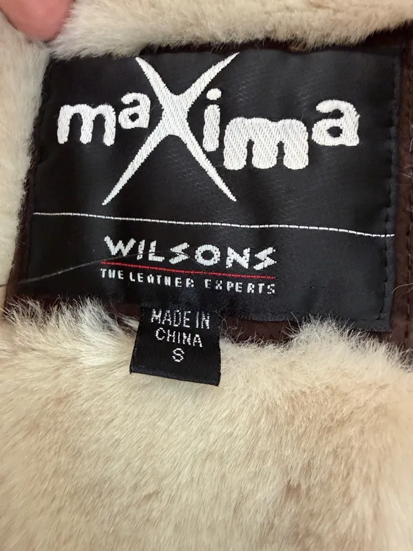 Y2K leather suede bomber jacket with fuzzy lining size small Brown - Image 9