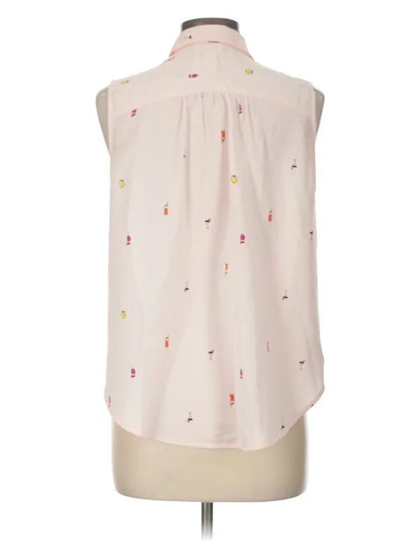 Workshop‎ Republic Women's Size Large Sleeveless Button Down Shirt Pink Cocktail - Image 2