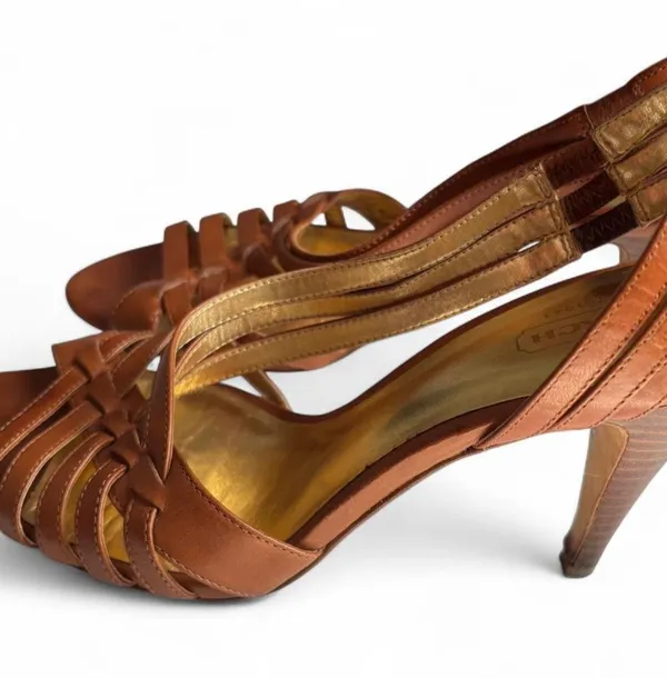 Coach Strappy Brendy Heels in Tan Size 8 - Image 2
