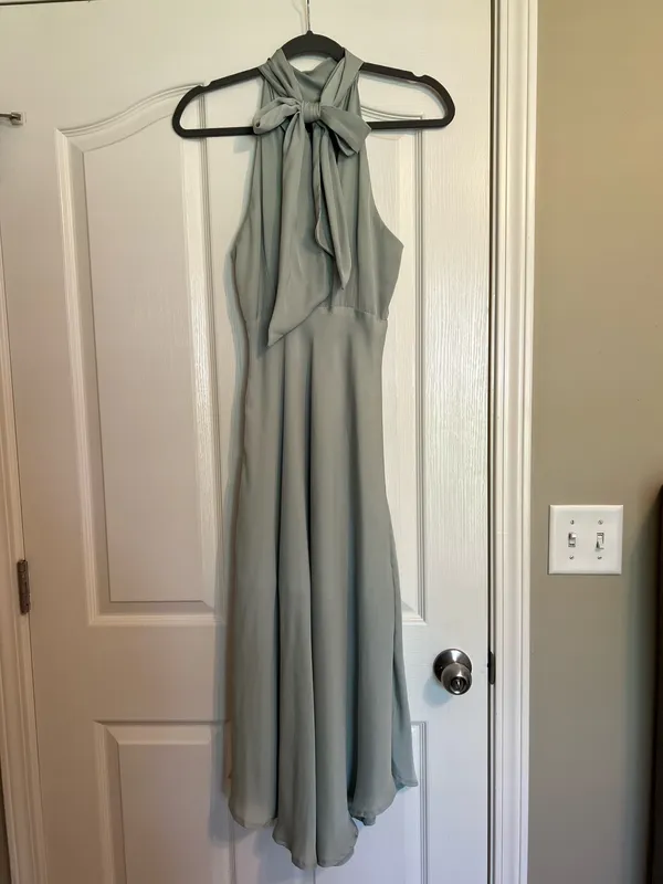 Hello Molly Dress Midi Sage Satin - Image 3