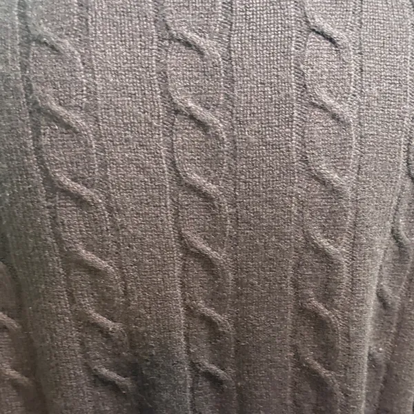 Classic Black Cashmere Cable Knit Sweater Size M - Image 7