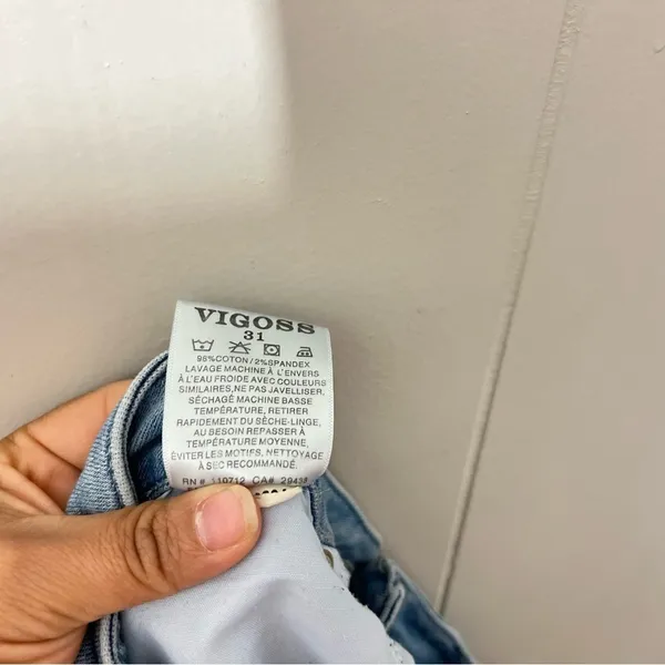 Vigoss Thompson Tomboy Boyfriend Jeans Womens 31 Distressed Light Wash - Image 10