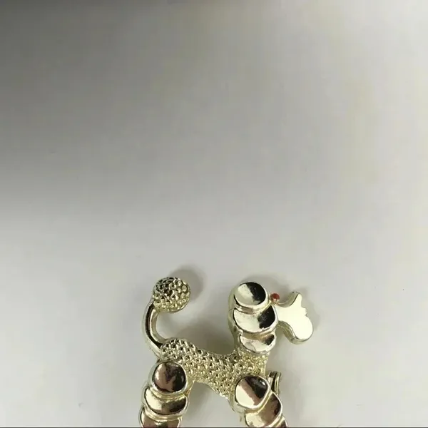 Prissy Poodle Silvertone Pin Brooch‎ Silver - Image 2