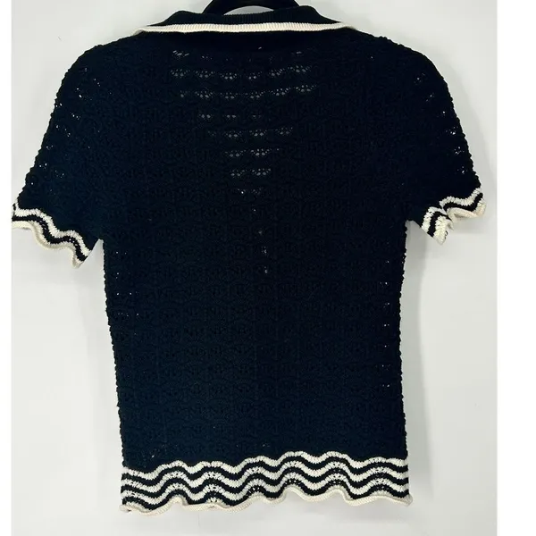 S Set Matching Knit Sweater Top Shorts Heartloom Black Azalea Revolve Crochet - Image 5