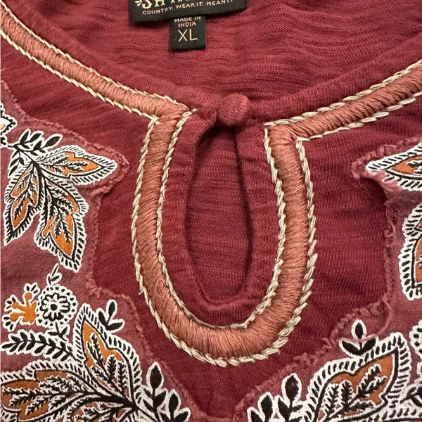 Shyanne Blouse Top Long Sleeve Peasant Boho Western Cowgirl Embroidered Rodeo XL - Image 4