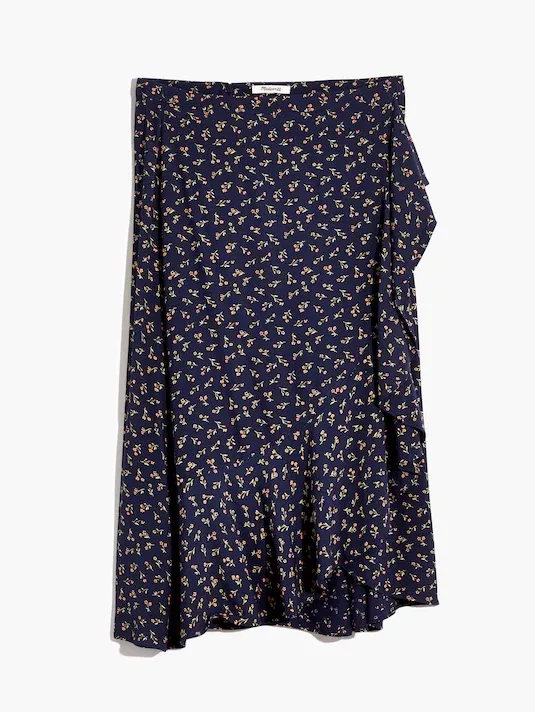 MADEWELL Ruffle Wrap Midi Skirt in Spring Fling, 10, Feminine Floral Cottagecore - Image 4