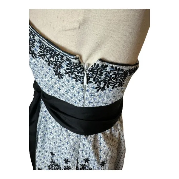 Anthropologie Moulinette Soeurs Dress Women 2 Blue Embroidered Strapless Elysian - Image 9