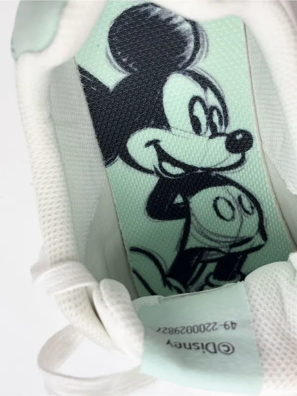 Disney White‎ Sneakers with Gold Mickey Accent and Mint Trim - Image 9