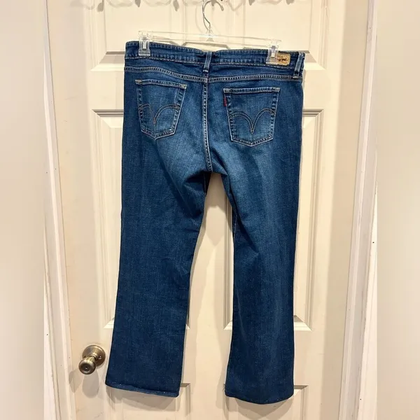 Levis 545 Low Boot Cut Jeans Womens 12 Medium Dark Wash Blue Stretch Denim Y2K‎ - Image 6