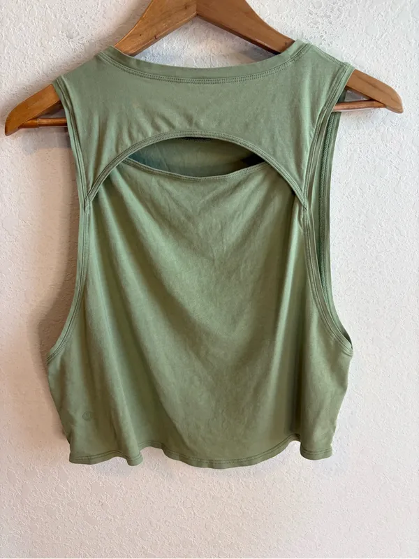 Lululemon Cut Back Crop Tank Vista Green Size Small - Image 4