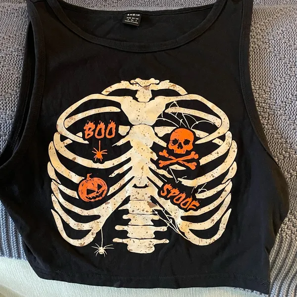 Halloween Cropped Tank Top• Small•SHEIN• Cotton• - Image 5