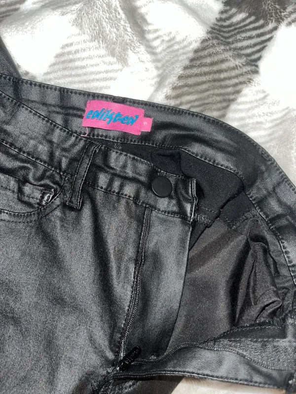Edikted Flare Leather Pants - Image 4