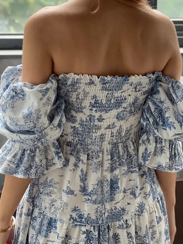 Nothing Fits But Kiko Dress Puff Sleeve Midi Feminine Romantic CottageCore - Image 8
