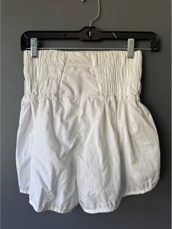 Free People White High Waist Smocked Shorts - Image 2