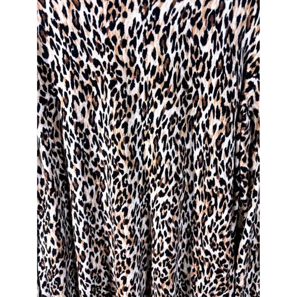 White‎ House Black Market Leopard Print Sweater XL Faux Leather Elbow Patches - Image 13