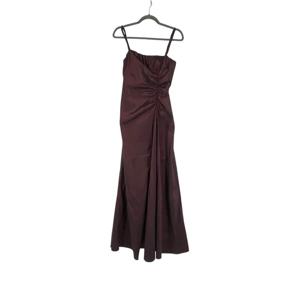 Vintage Adrianna Papell Occasions Burgundy Ruched Gown‎ with Bolero Set Size 8 - Image 5