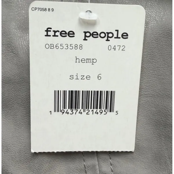 Free People Vegan Leather Mini Skirt Size 6 Hemp Gray High Rise - Image 4