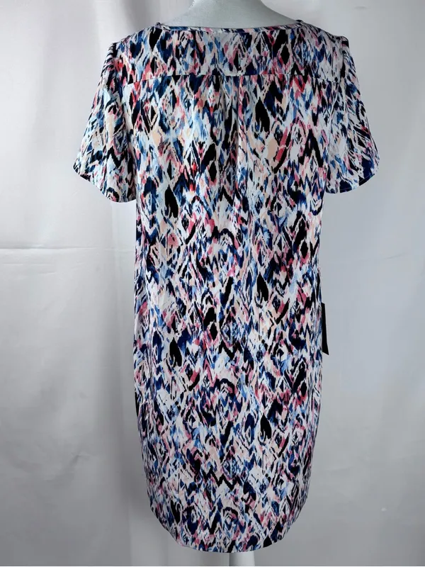 The Limited Ikat V-Neck Shift Dress Blue Pink Size Large NWT - Image 10