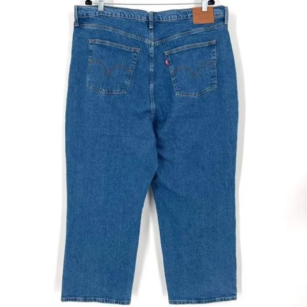 Levi's Women's Ribcage Straight Ankle Jeans Blue Denim Medium Wash‎ Size 18W - Image 2