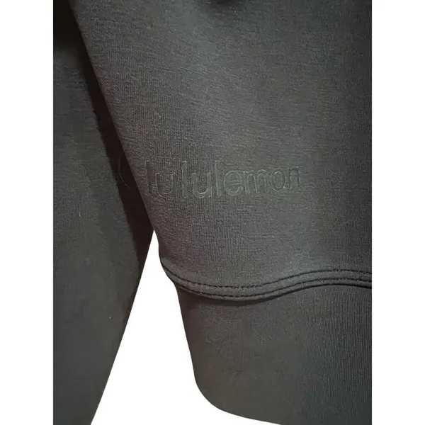 Lululemon Perfectly Oversized Softstreme Cropped Crewneck Sweatshirt Sz 6 Black‎ - Image 3