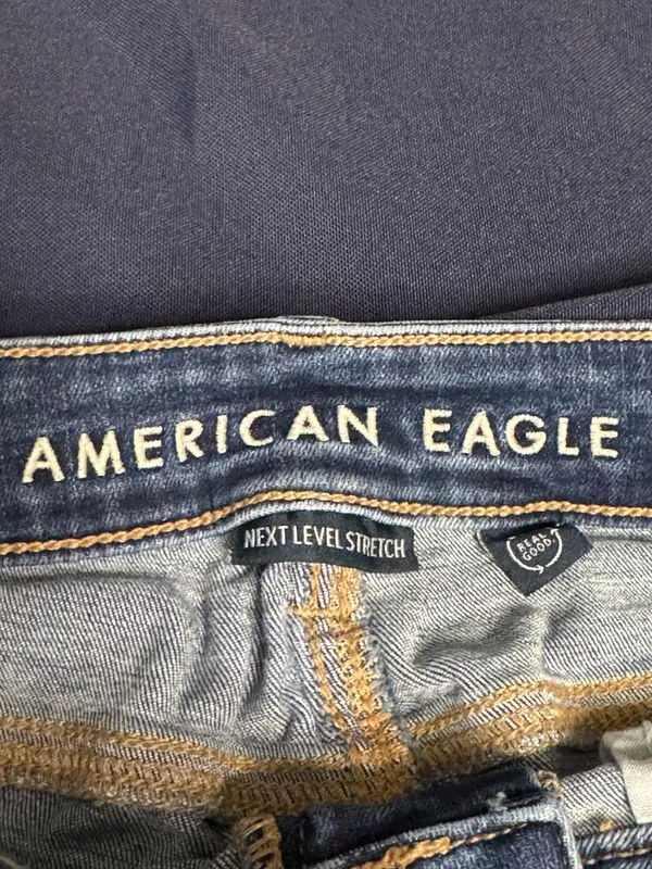 American Eagle High Rise Skinny Kick Jeans 2 Regular Stretch Frayed Hem - Image 5