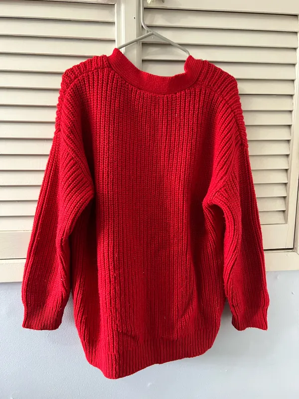 Red ZARA Oversized Sweater - Image 3