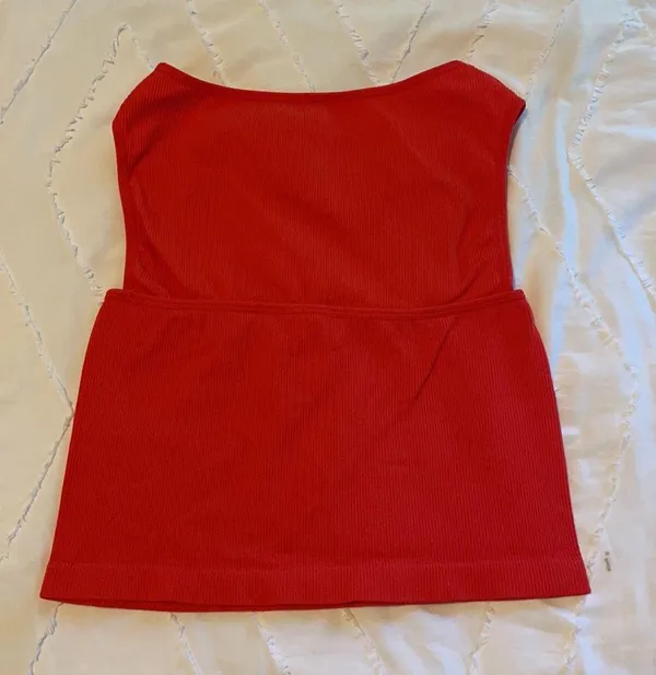 Ruby and Jenna Red Asymmetrical Top - Image 3