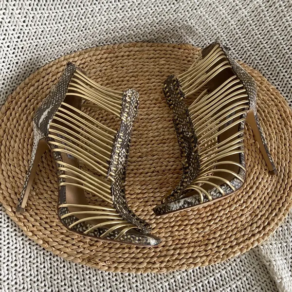 Steve Madden Margo Heel Gladiator Snake Sandals - Image 3
