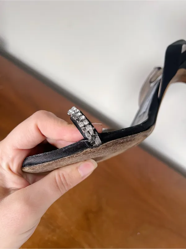 Jimmy Choo • Bianca Jewel Satin Sandal black slingback crystal rhinestone Y2K - Image 8