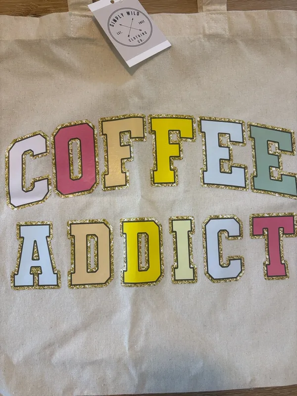 Coffee Addict Canvas Tote Bag Tan - Image 2