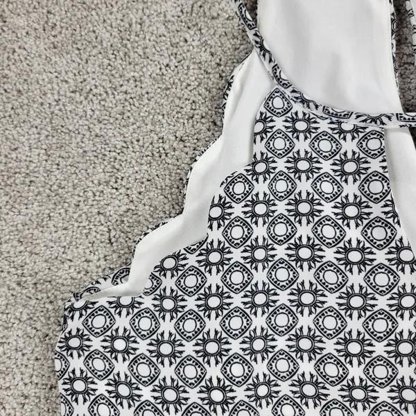 NWT Lily Rose Dress Womens XS Black White Print Sleeveless Halter Sundress - Image 8