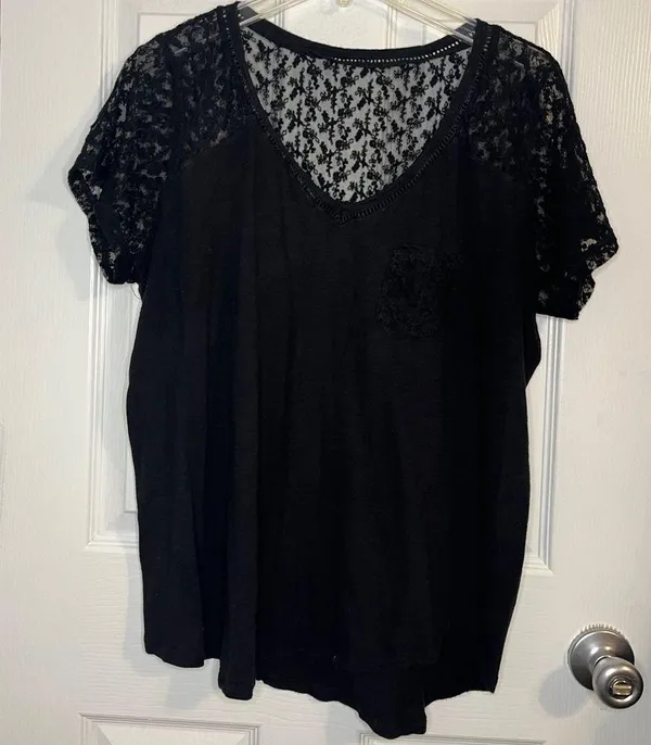 Torrid Lace Shoulder Shirt - Image 2