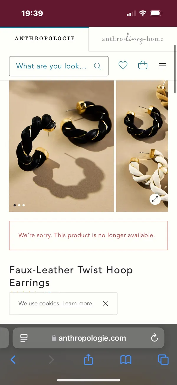 Faux-Leather Twist Hoop Earrings - Image 2