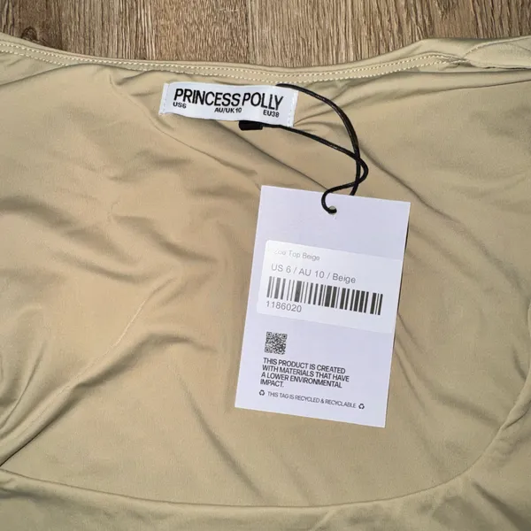 Princess Polly Zoe Top Beige - Image 3