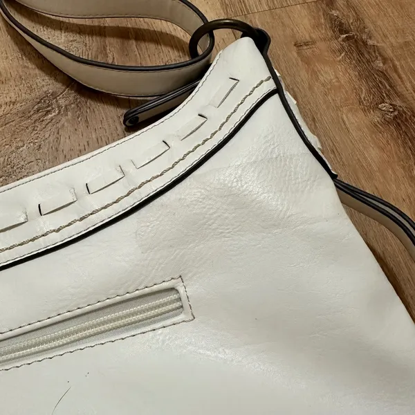 B.O.C. Born‎ Concept | White Woven Straw Mixed Media Cream Boho Crossbody Bag - Image 8
