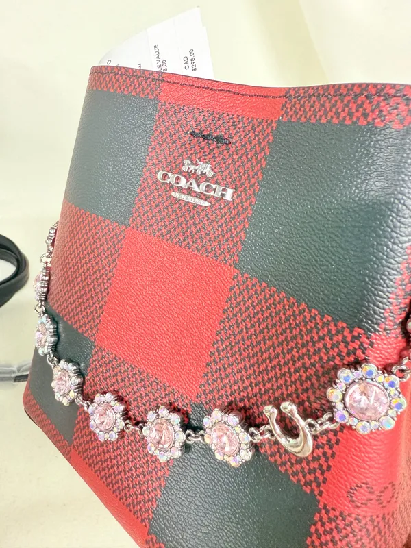 coach Mini Town Bucket Bag With Buffalo Plaid Print c7267 - Image 2
