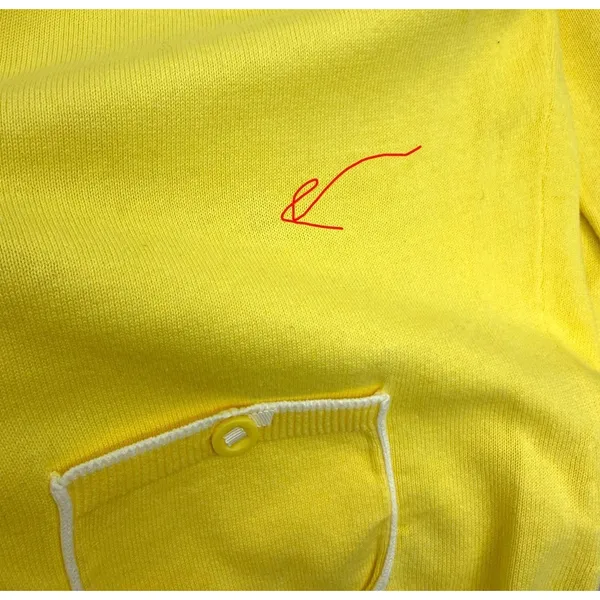 Lilly Pulitzer Cardigan Womens S/M Yellow White Cotton Open Front Knit Sweater - Image 11