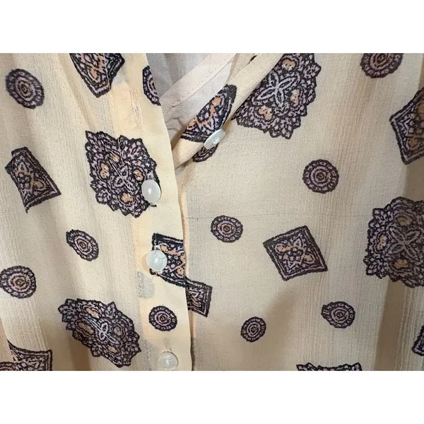 Free‎ People Mini Dress Womens Small Excellent Medallion Boho Bishop Sleeve - Image 9