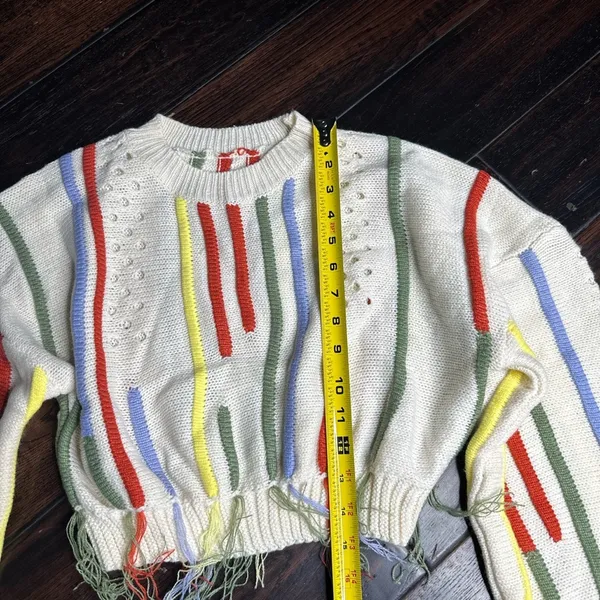 Crop top sweater boho crewneck long sleeve casual coastal California - Image 3