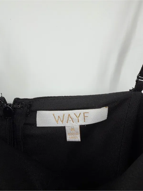 WAYF Spaghetti Strap Wide Leg Jumpsuit Womens M Black V Neck Formal - Image 7