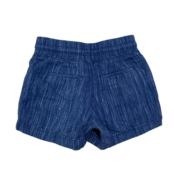 Athleta Womens Blue White Striped Cabo Linen Blend Smocked Waist Shorts Size 0 - Image 3