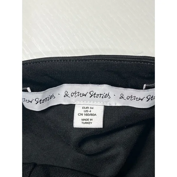 Other Stories‎ Black Halter Neck Fit Flare Dress Womens Size 4 - Image 3