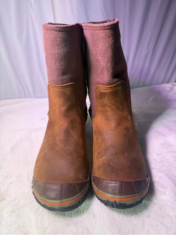 Sorel Women's Brown & Burgundy Leather Suede Mid-Calf Boot - Image 4